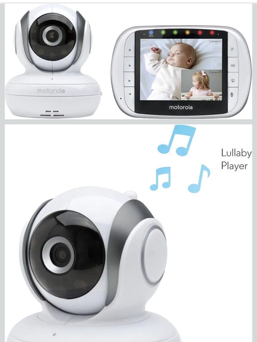 Motorola White and Black Baby Video Monitor